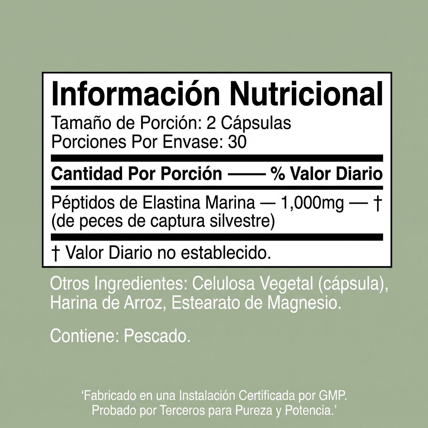 Fórmula Tensora de Piel Elastin Peptide